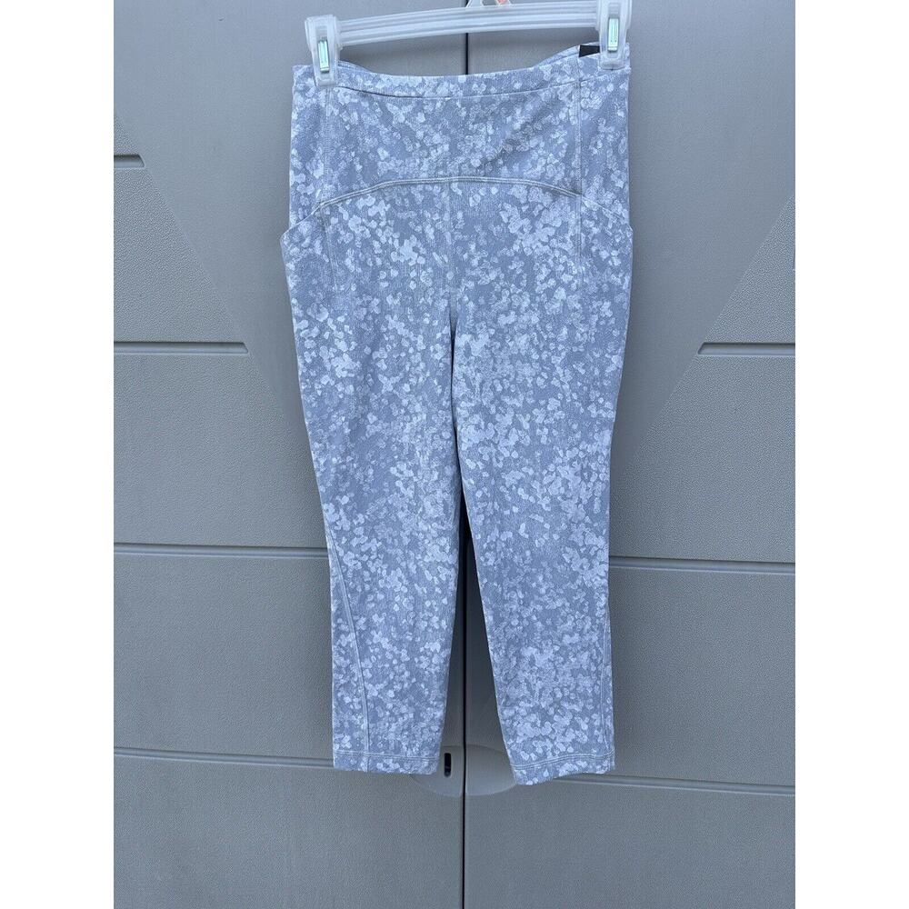 Lululemon Swift Speed HR Crop 21" Speckle Spritz Jacquard Grey Silver Leggings 6